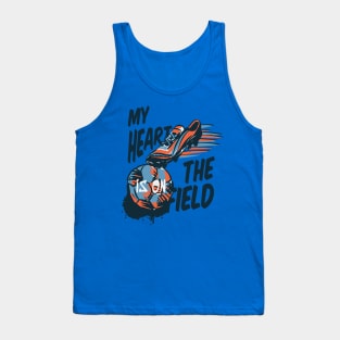 my heart is on the field Tank Top